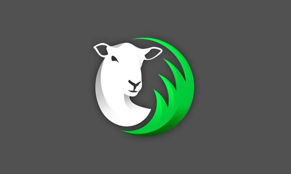 Circular Breed for CH4nge logo of a sheep's head surrounded by grass.